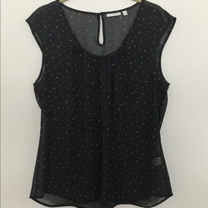 Nordstrom Halogen black sheer sleeveless blouse